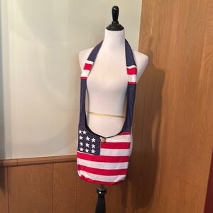 Red and White Crossbody Bag with Patriotic Flair
